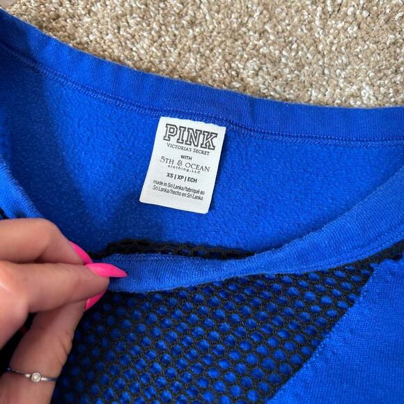 Victoria's Secret PINK Florida Gators sweatshirt Mesh V-Neck Blue/Orange Boxy XS - Picture 3 of 9